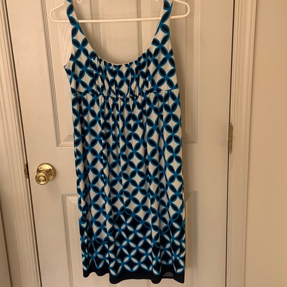 Vintage London Times blue print dress, size 8 - Picture 1 of 2